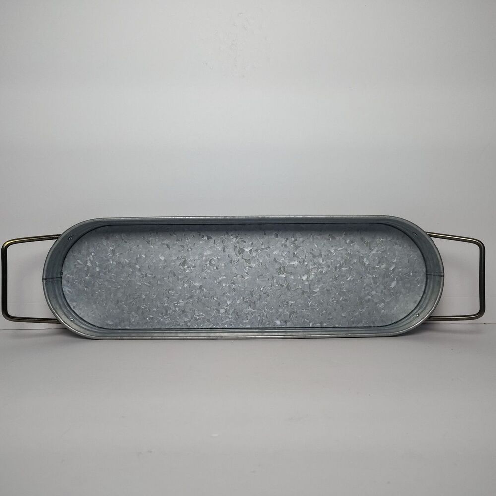 Better Homes And Gardens Galvanized Oval Farmhouse Metal Planter Tub Tray - Picture 2 of 10